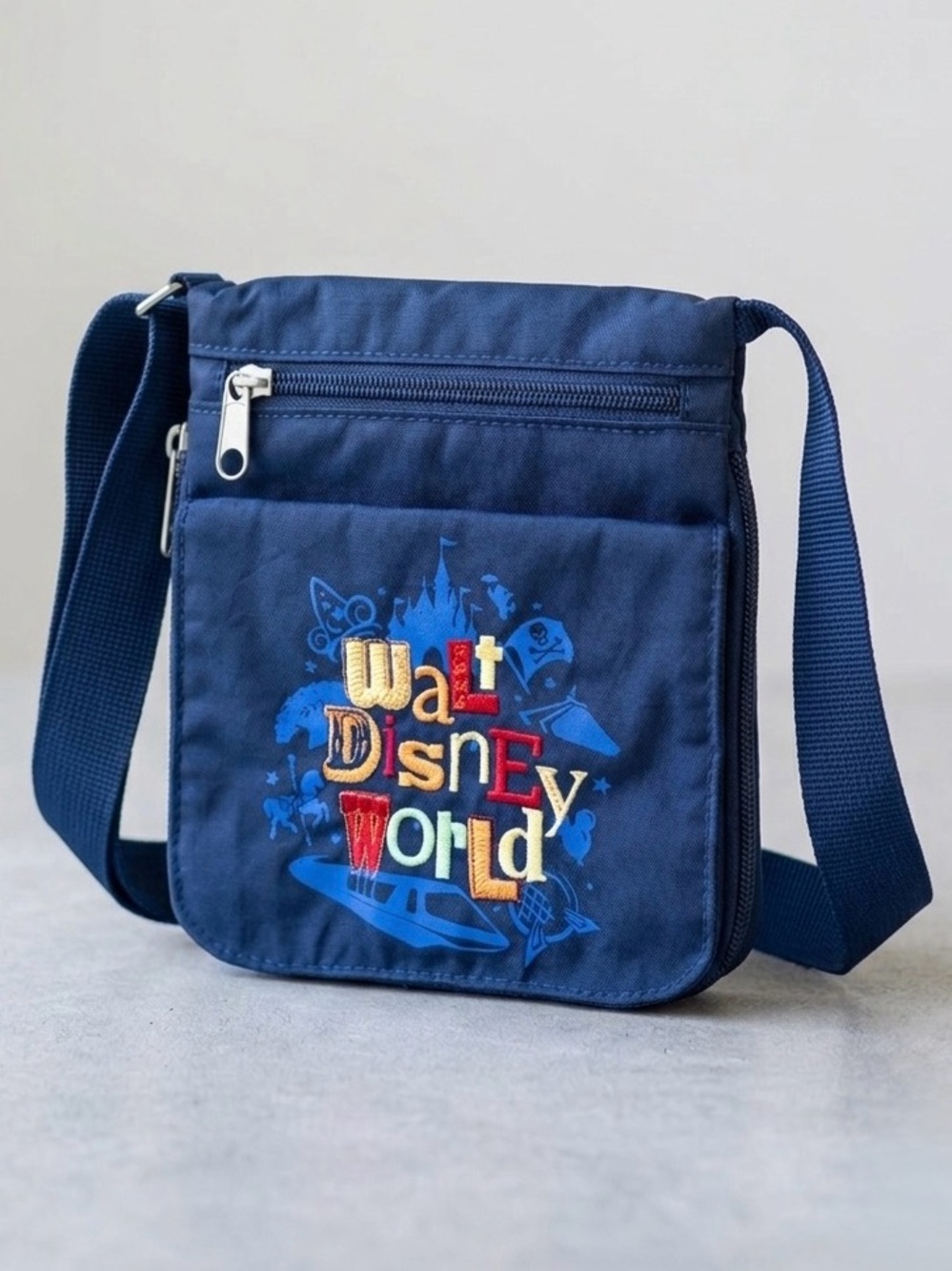 Authentic Disney Parks Walt Disney World Navy Crossbody Bag  Excellent Condition